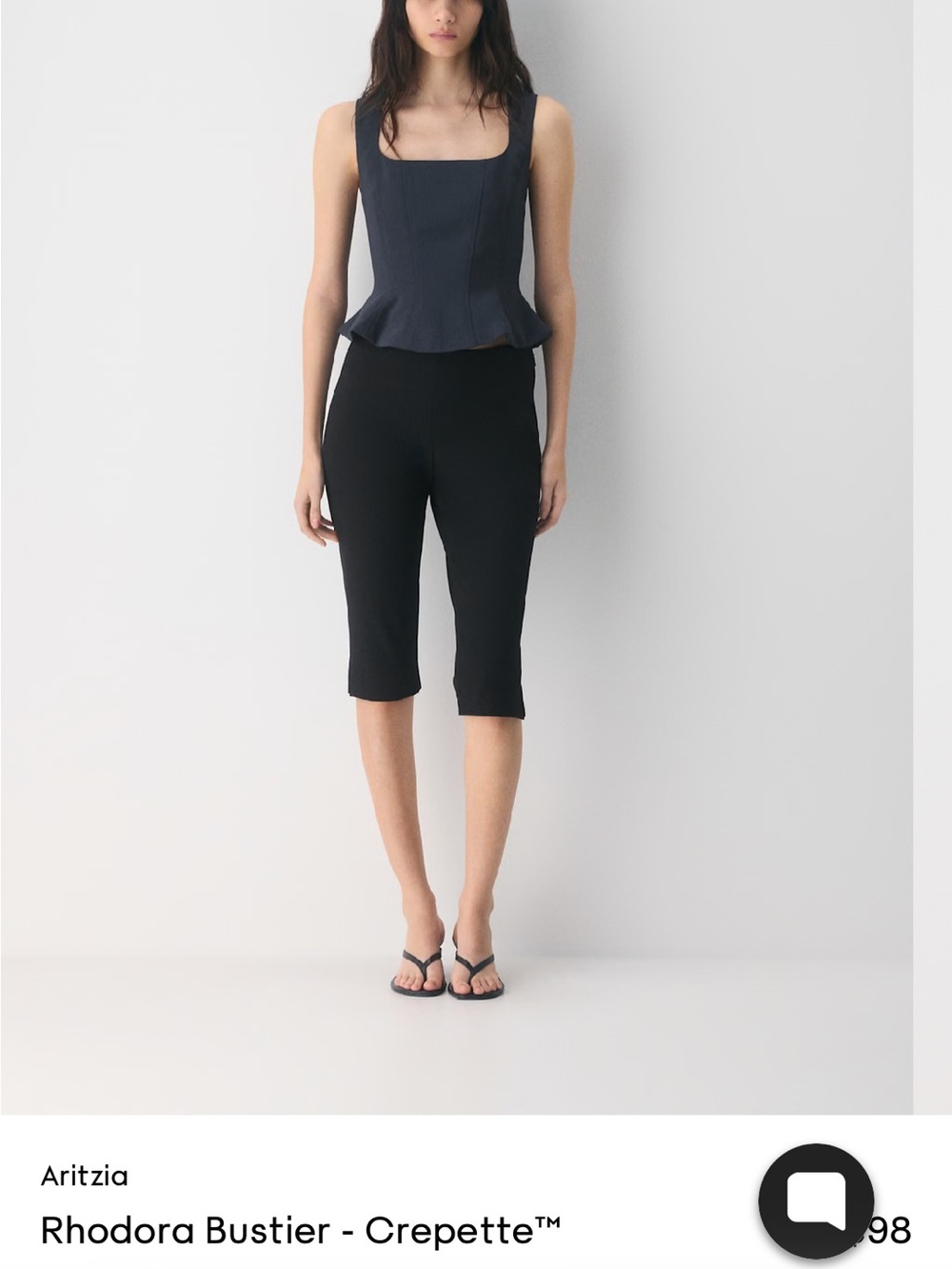Aritzia Rhodora Bustier in Dark Night Navy